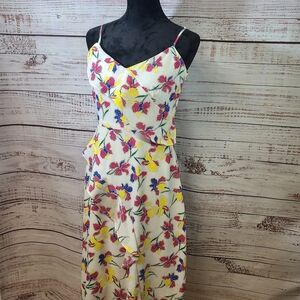 Banana Republic Floral Asymmetrical Dress - White, Yellow, Pink,‎ Blue